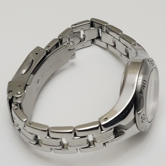 Fossil Blue Ladies Watch Silver Tone Band Pink Face New Battery - Picture 7 of 14